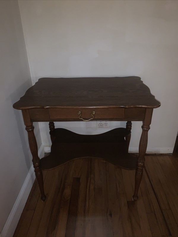 Antique Federal Writing Table, Oak Library Hall Desk /Table, American 1890-1920