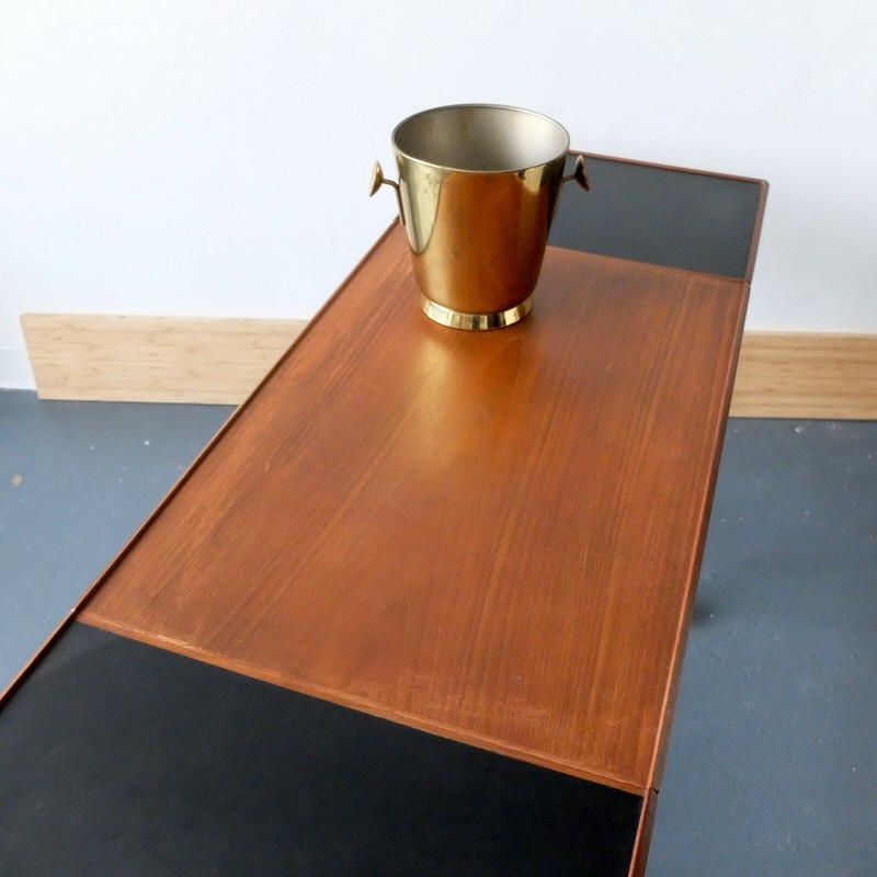 Mid Century Modern 1950s 1960s Niels O. Moller Teak Bar Cart Denmark JL Mollers gallery