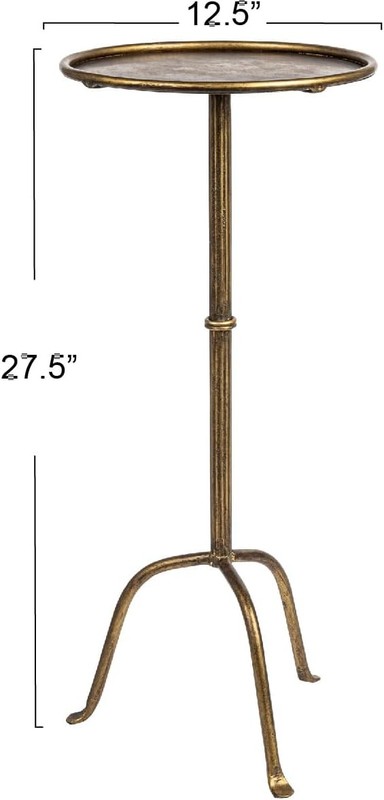 Metal Martini Cocktail Table Antique Brass gallery