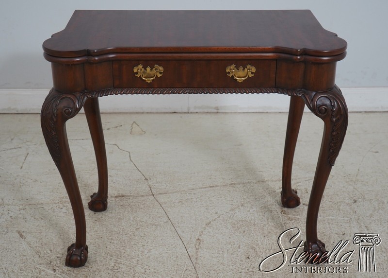 65671EC: MAITLAND SMITH Leather Interior Clawfoot Game Table gallery