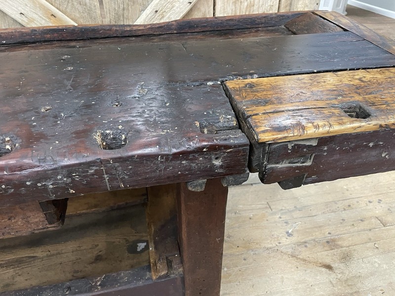 Antique Wood Carvers Workbench Kitchen Island Bar Counter Table gallery