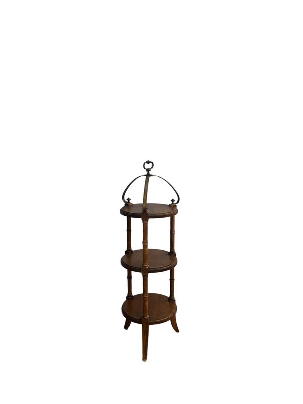 Antique Butlers Cake Table with Brass Finishes