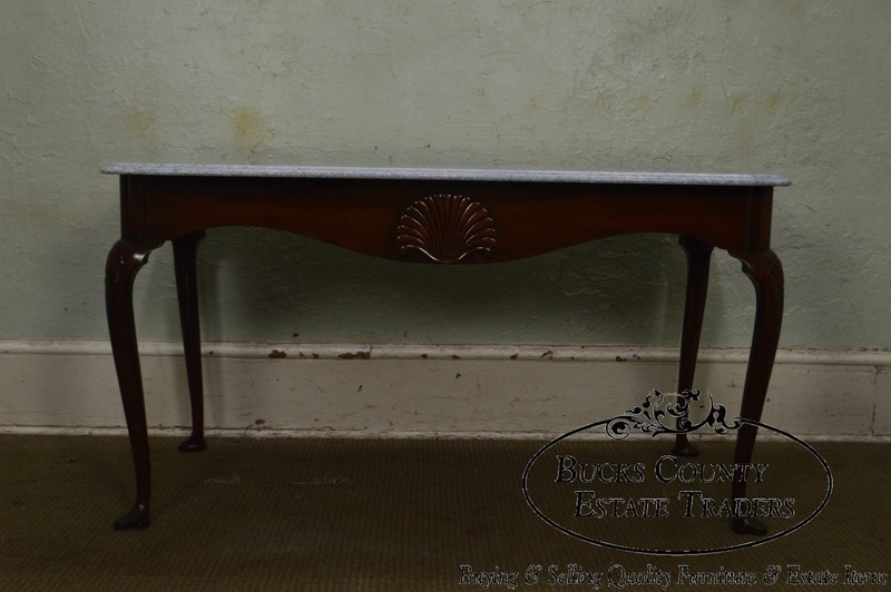 Kittinger Colonial Williamsburg CW155 Mahogany Marble Top Mixing Table Console gallery