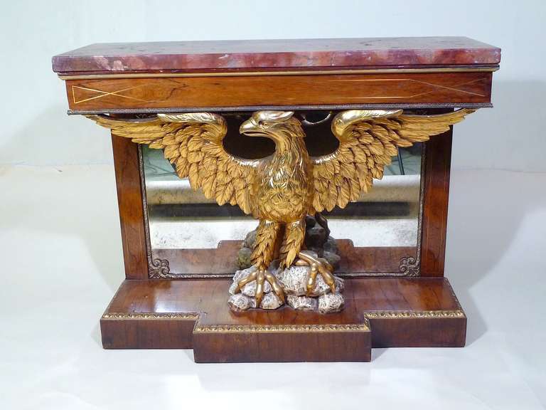 English Regency Style Rosewood Eagle Console Pier Table 19th century gallery