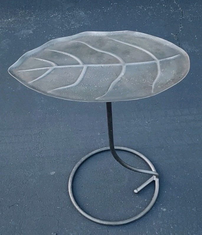Salterini Style Iron Lily Pad Leaf Side Table Vintage Pier 1 Imports gallery