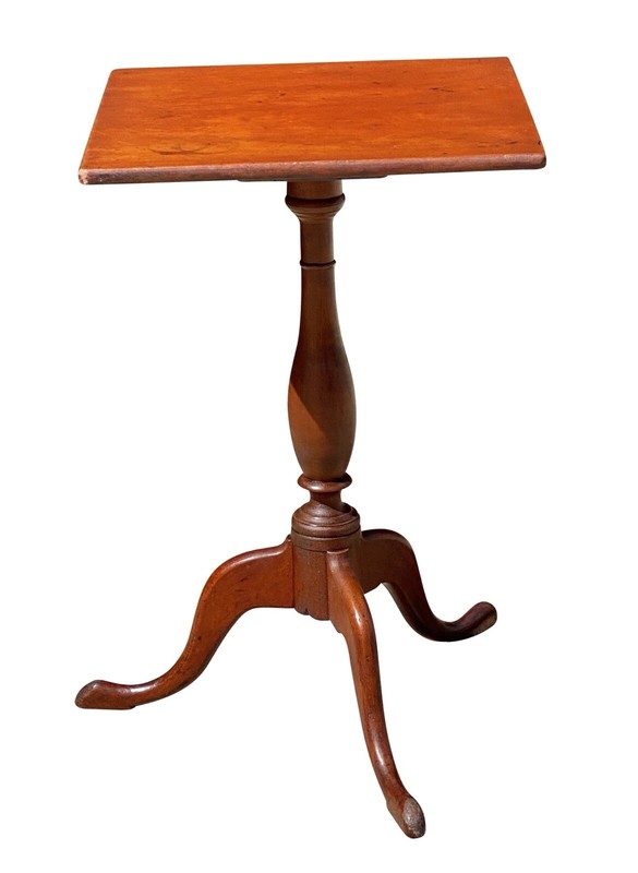 Antique Queen Anne Cherry Candlestand / End Table gallery