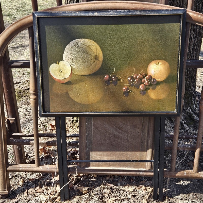 Mid Century Artex Snack TV Tray MCM Vintage Folding Table FINE Art Still Life