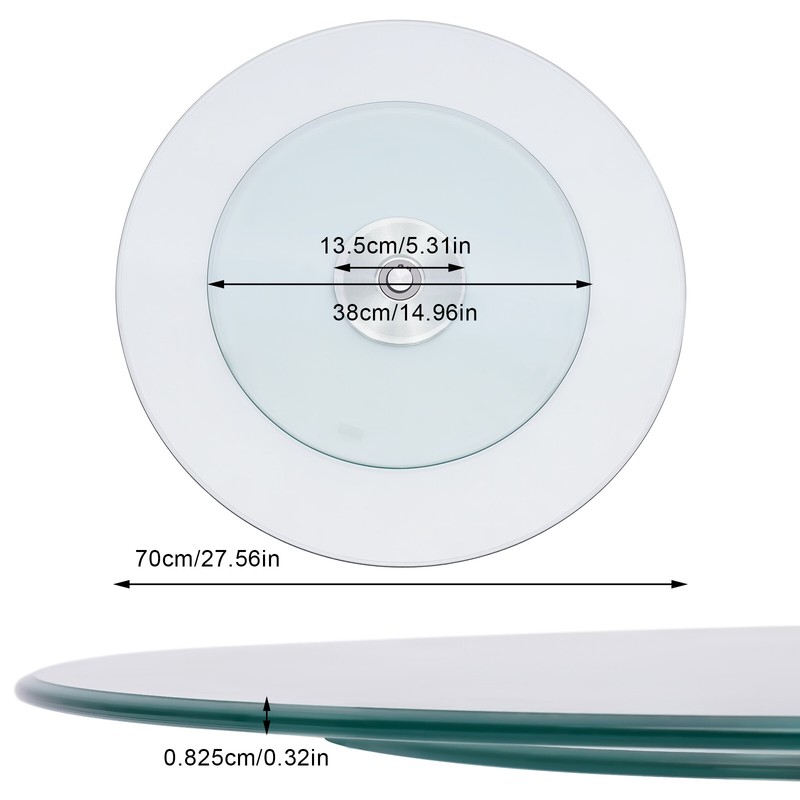 23-31" Glass Lazy Susan Turntable Dining Table Centerpiece Large Serving Plate gallery