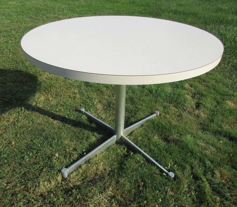 Vinage Thonet round dining/office Table. formica top gallery