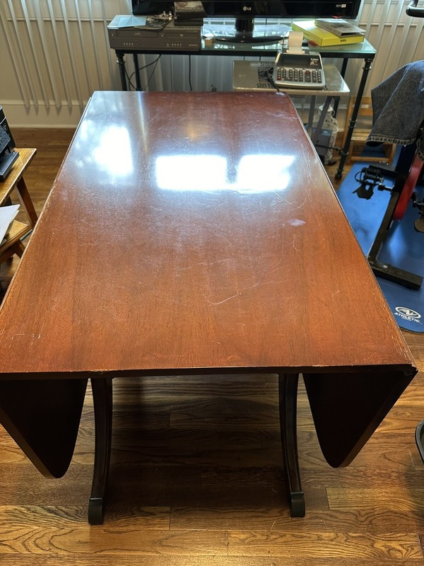 Drop Leaf Table By Drexall Brass Footed Sheraton/Hepplewhite 1952