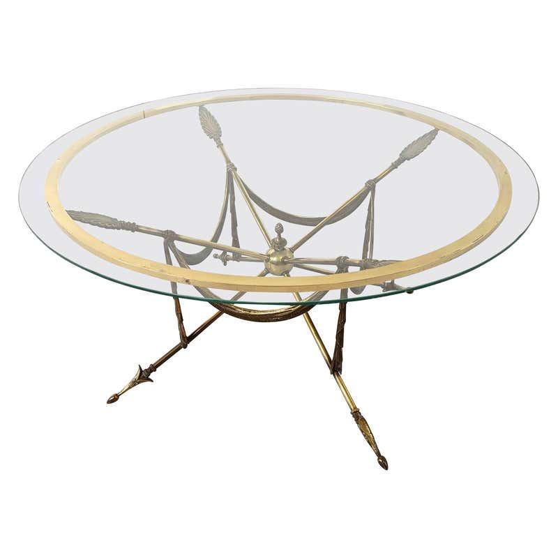 Classical Brass Jansen Style Coffee Table 1970 & 2 End Tables from Spain gallery