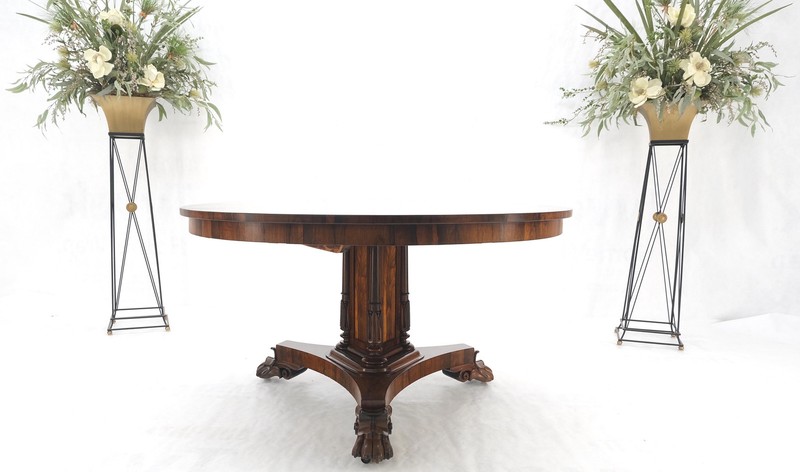 Large 52" Diameter Round Tilt Top Rosewood Empire Dining Breakfast Table MINT! gallery