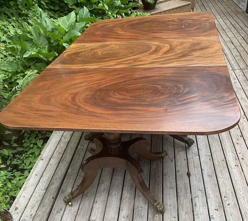 Regency Dining Table 1800's Three Pedestals gallery