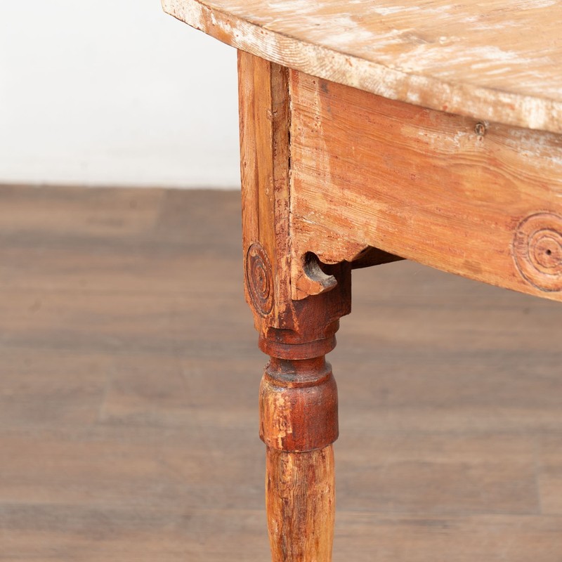 Late 19th Century Original Painted Swedish Pair of Demi Lune Console Tables gallery