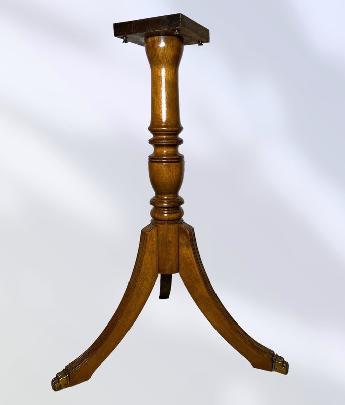 ANTIQUE MERSMAN 3 LEG SIDE TABLE BASE STAND BRASS CLAW FEET 25.5”