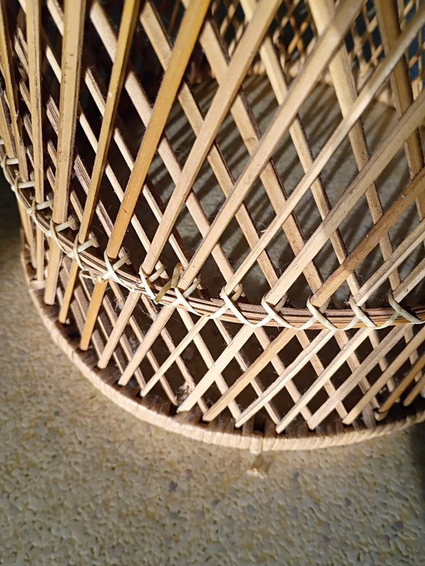Vintage Boho Chic Round Wicker Rattan Table Plant Stand Stool 12.5"× 14.25" gallery
