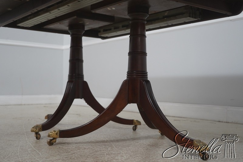 L60822: STICKLEY Regency Style Mahogany Double Pedestal Dining Table gallery