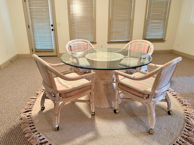Vintage McGuire Wheat Sheaf Dining /Breakfast Table W/4 Rolling Chairs
