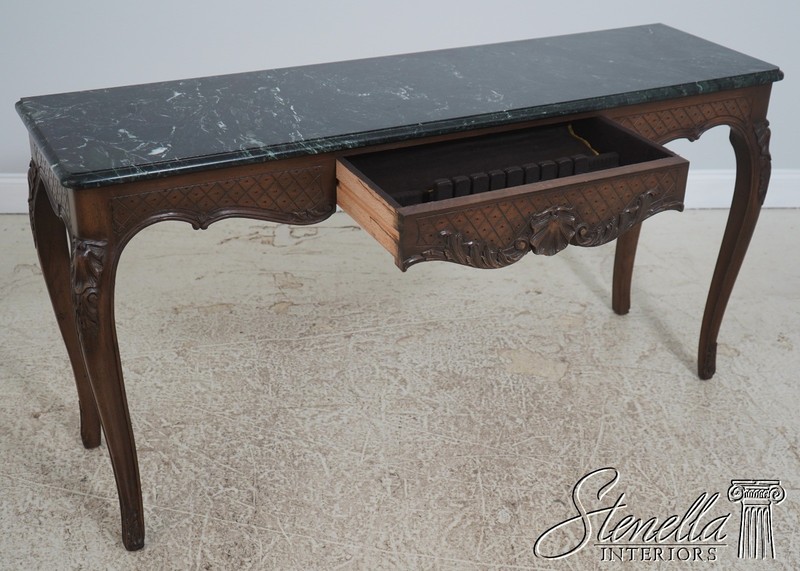 L71081: French Louis XV Style Marble Top Console Table Server gallery