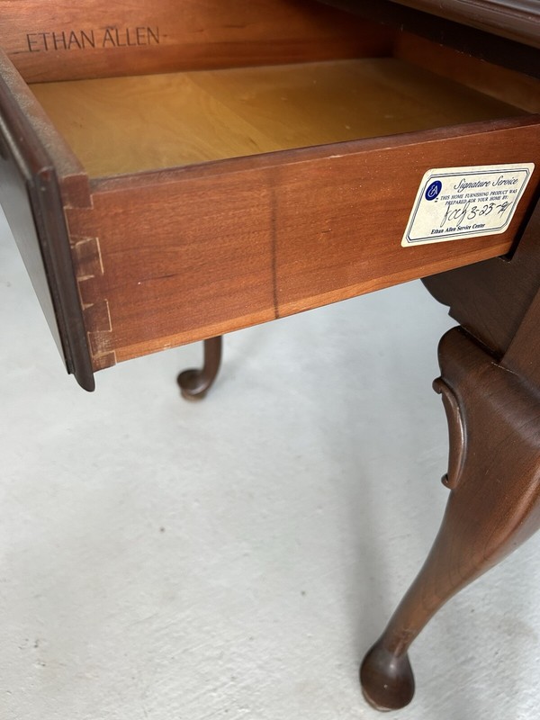 Pair ETHAN ALLEN Cherry Rectangle End/Side Tables-Vintage Nightstands W/ Drawer gallery