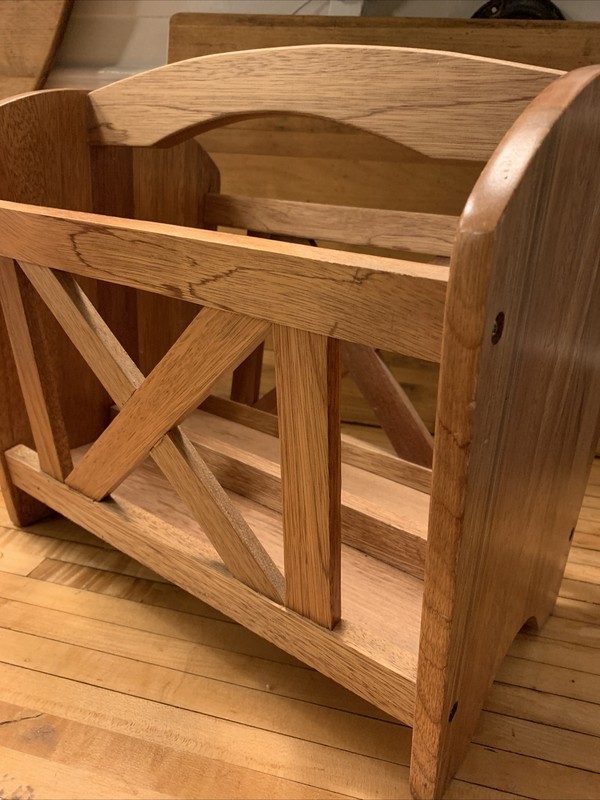 Mahogany ? Exotic Wood Magazine Rack Made In Malaysia, MINT MCM