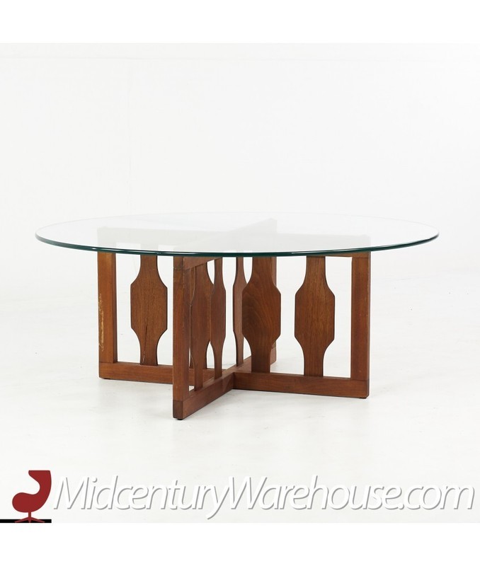 Adrian Pearsall for Craft Associates Mid Century Walnut Round Coffee Table gallery