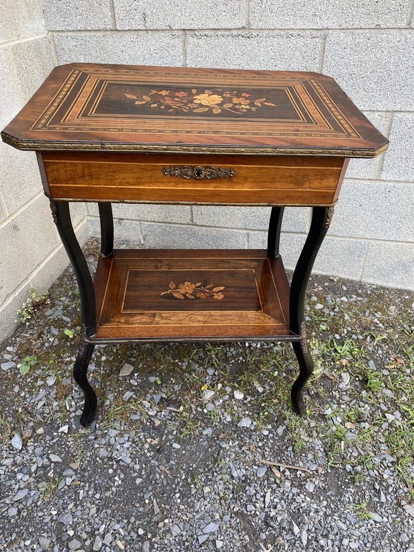 VICTORIAN INLAID SEWING STAND