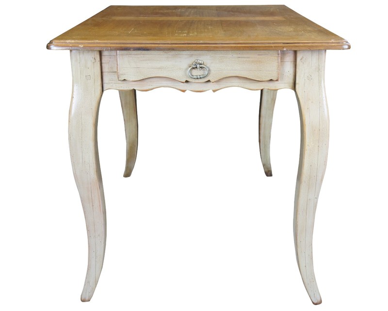 Vintage French Provincial Rectangular Walnut Farmhouse Country Dining Table 45″