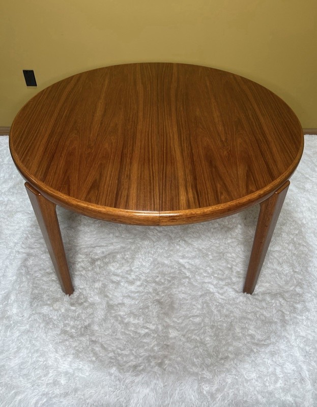 Mid Century Modern Vintage Danish Teak Round Oval Extendable Dining Table gallery