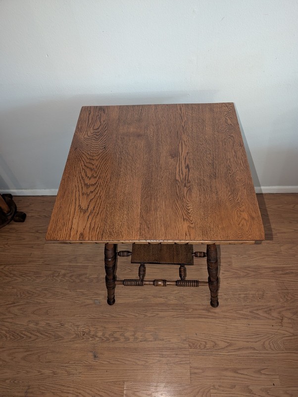Antique Victorian Spindle Style Oak Accent Side Table gallery