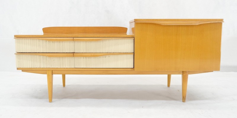 Swedish Mid Century Modern 1950s Blond Birch Drop Door Console Entry Hall Table gallery