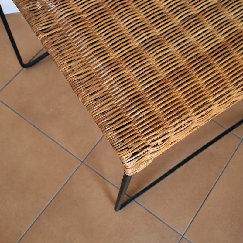 Rattan & Wire Side Table / France / 1950s gallery