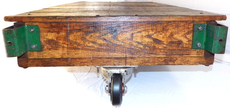 Restored Vintage Fairbanks 5.5' Railroad / Factory Oak & Cast Iron Utility Cart gallery