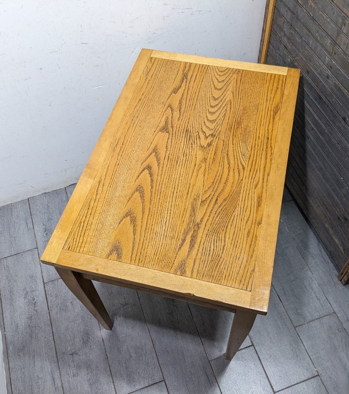 Vintage Handcrafted Rustic Farmhouse Country Solid Oak Wood Table Writing Desk gallery