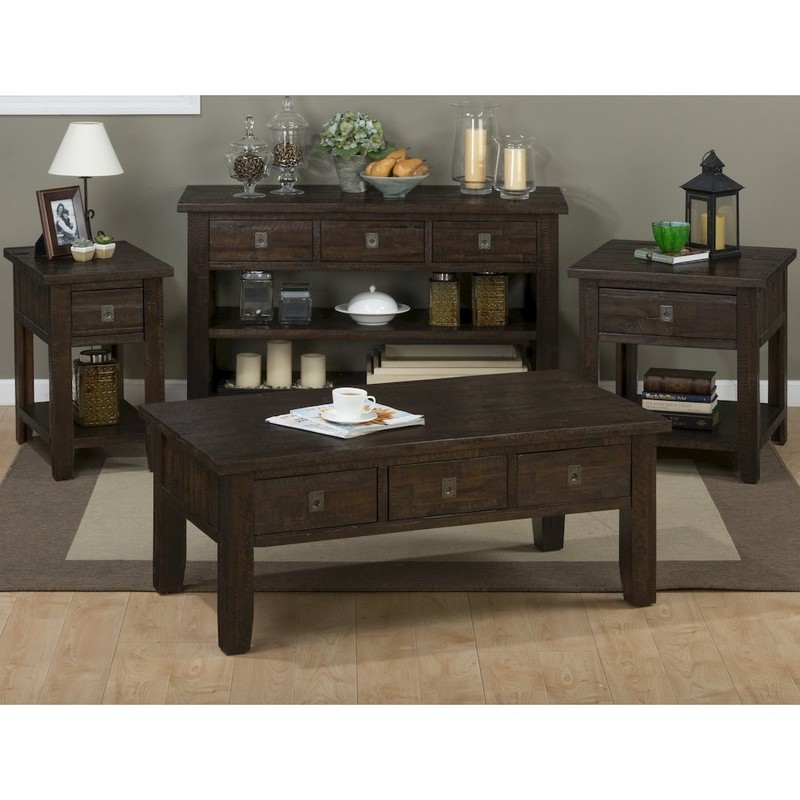 Kona Grove 48" Distressed Solid Wood Rectangle Coffee Table gallery