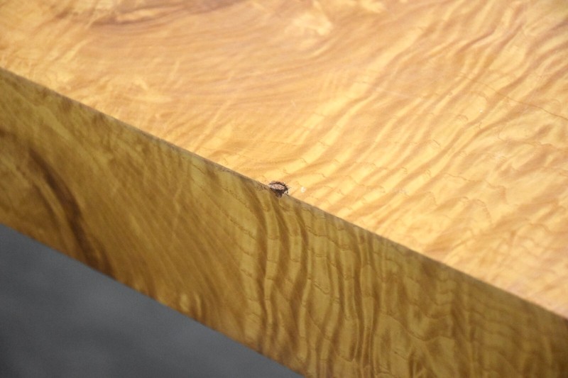 Milo Baughman Seamless 84” Parson Burl Dining Table gallery