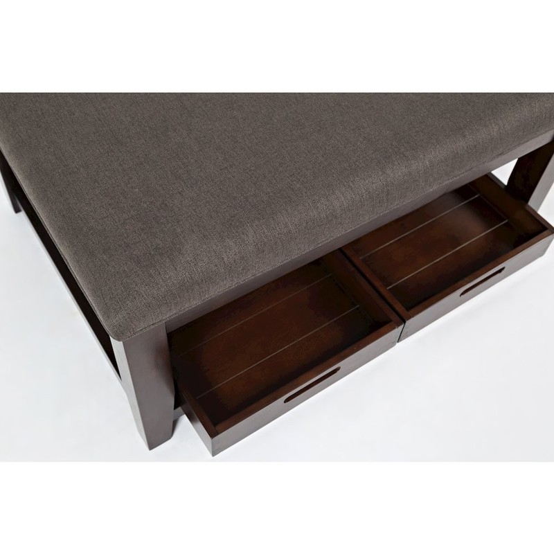 Twin Cities Contemporary Brown 38" Upholstered Ottoman Coffee Table gallery
