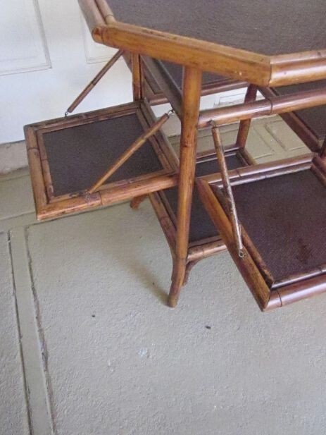 French Bamboo Rush Side Table 19th Century France Tiered Dessert Server gallery