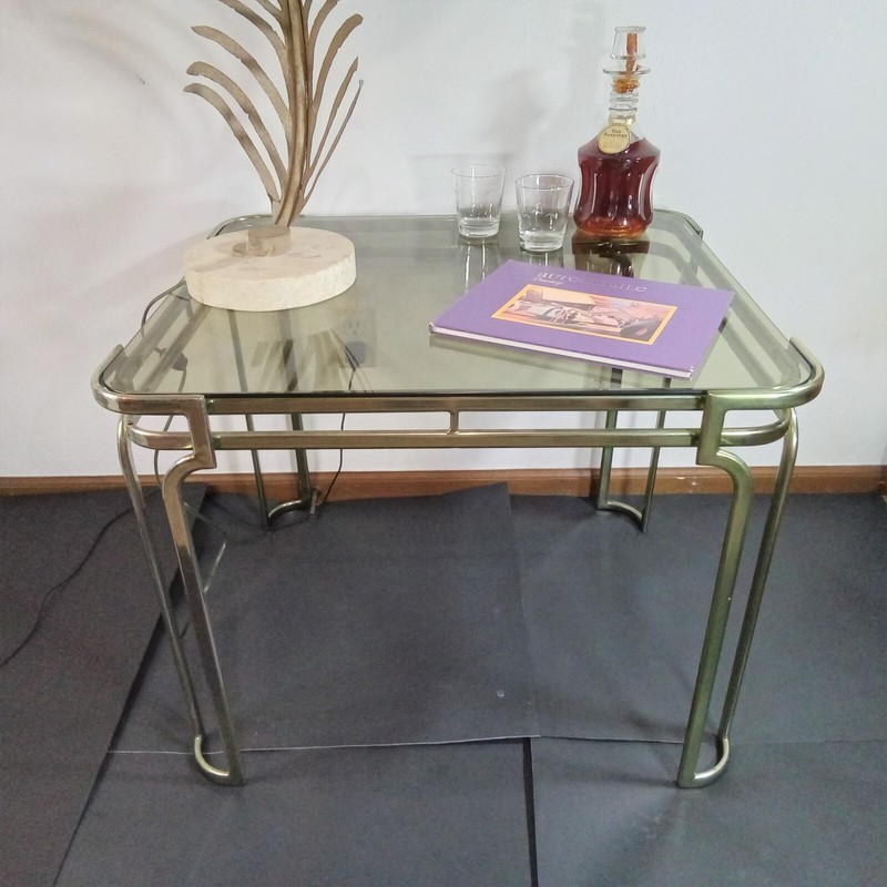 Vintage Milo Baughman for Morex Glass Coffee End Table Hollywood Regency 1970s
