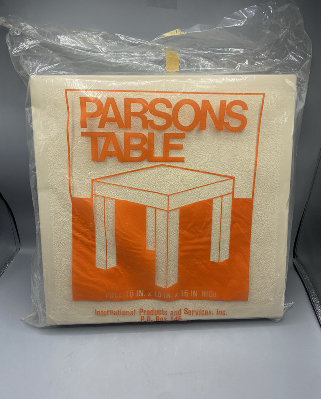 Vintage Mod 1970s 16” Square Cream Plastic Parsons Accent Table Legs READ DESC