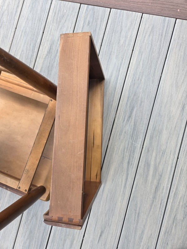 Vintage Mid Century Mersman 2 Tier Walnut End/Side Table with Drawer gallery