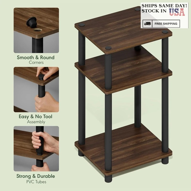 3Tier Small Side End Table Nightstand Bedside Open Shelf Storage Living Room New gallery