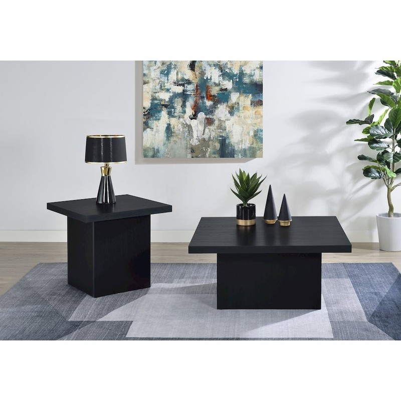 Devar Square Engineered Wood Cocktail Coffee Table Black gallery