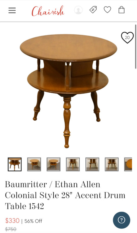 Vintage Baumritter/Ethan Allen colonial style rotating table
