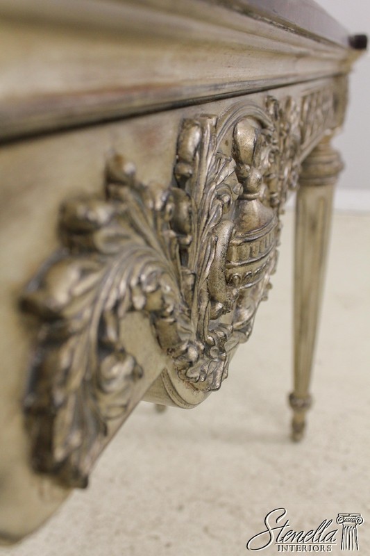 L58333: Regency Style Silver Gilt Faux Marble Top Console Table gallery