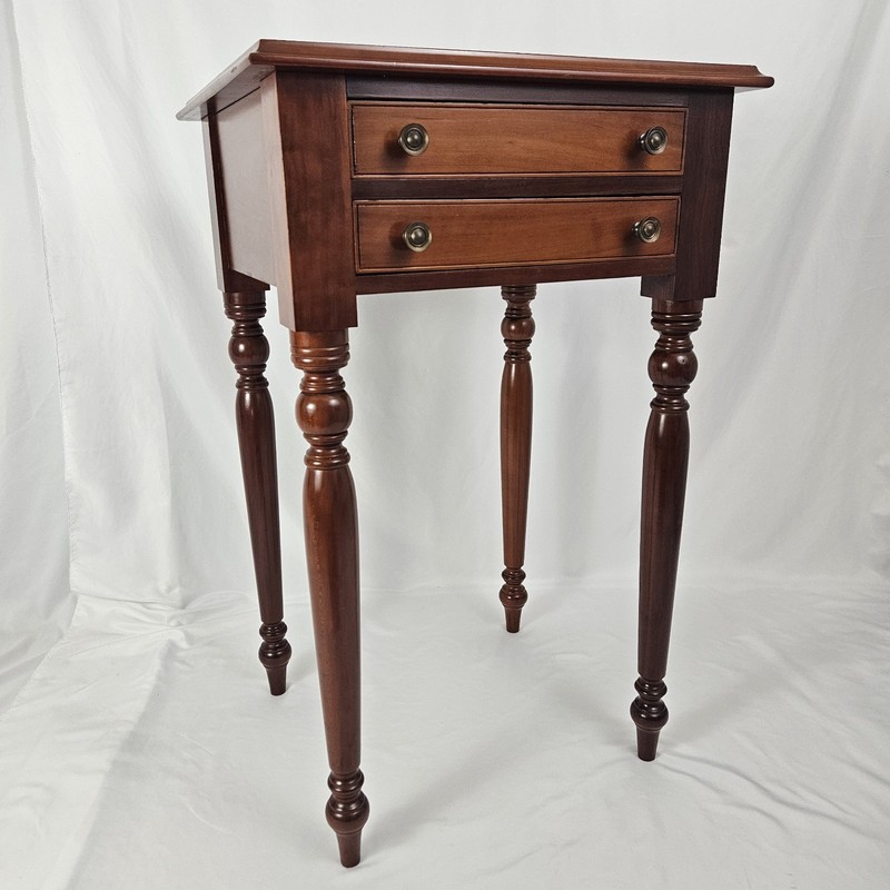 Eldred Wheeler Cherry Nightstand Side Table 2 Drawer Sheraton Vintage Primitive