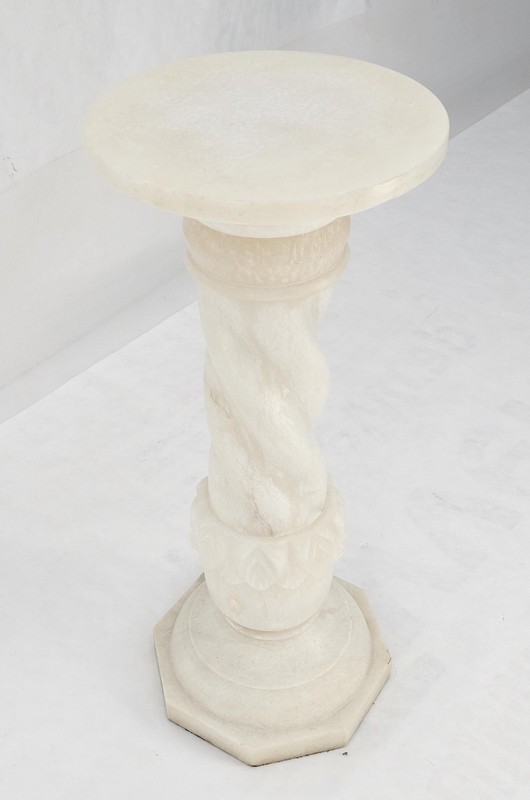 Carved Marble or Alabaster "Twisted Rope" 30" Tall Pedestal Stand MINT gallery