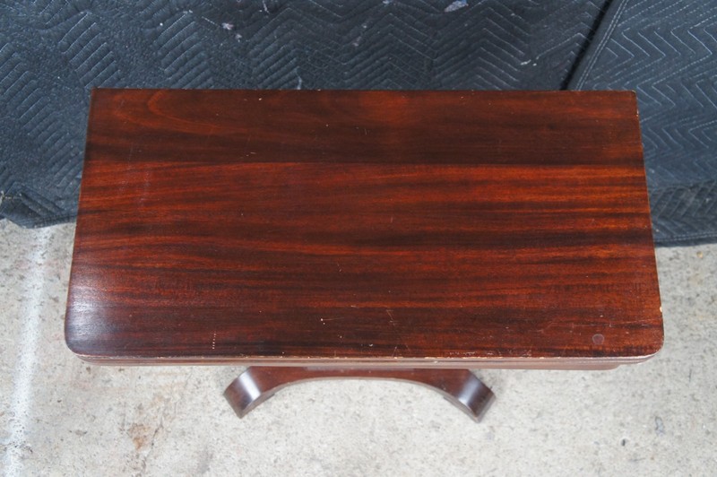 Antique American Empire Mahogany Flip Top Game Card Console Parlor Tea Table gallery