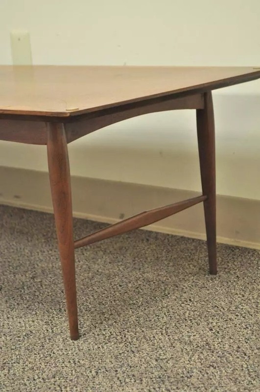 Vintage Mid Century Danish Modern Walnut 60" Long Sleek Coffee Table gallery