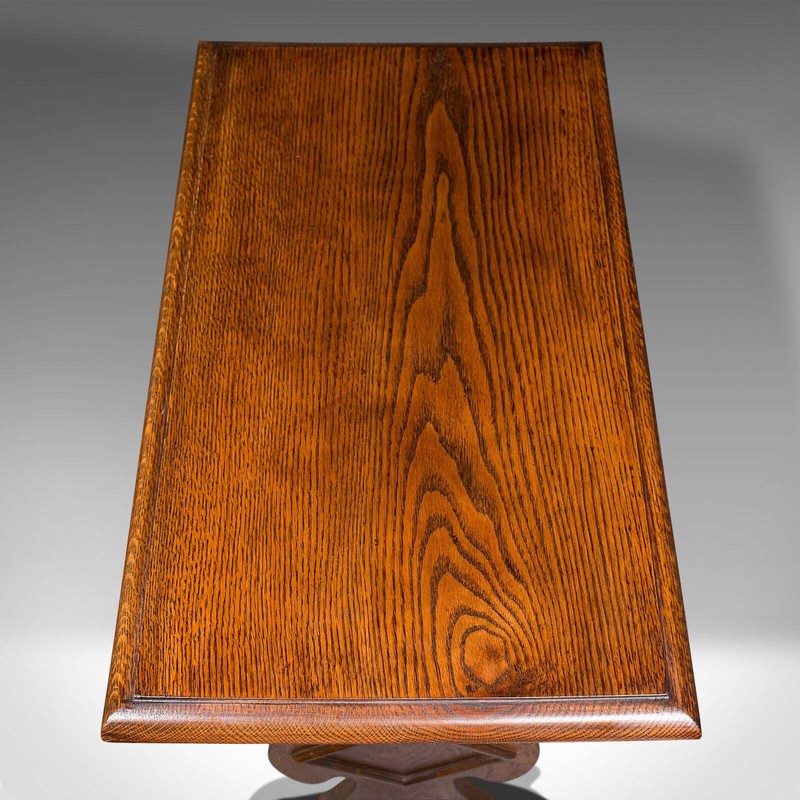 Antique Reader's Stand, English, Oak, Side Table, Book Trough, Edwardian, C.1910 gallery